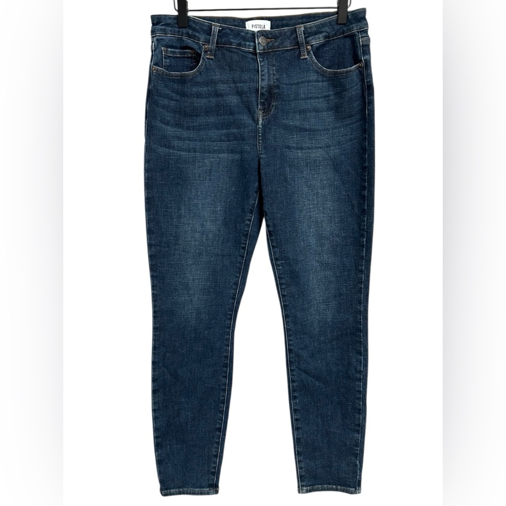 Pistola High Waist Dark Blue Wash Mom Skinny Classic Denim Jeans Size‎ 31